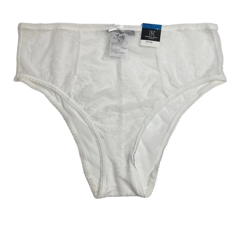 INC International Concepts Macys Cheeky Lace Brief Underwear Washed White XL New